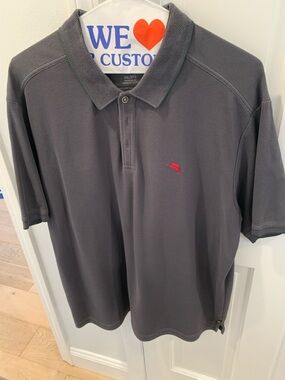 Tommy Bahama Charcoal Polo with Red Logo
